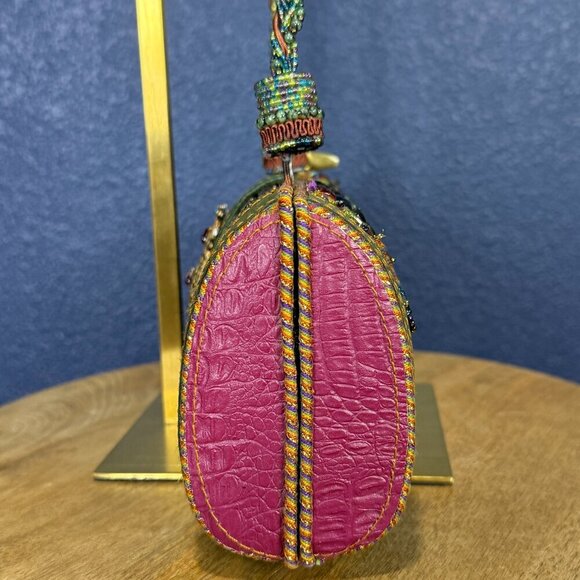 Mary Frances Heavily Embellished Mother of Pearl Beaded East West Shoulder Bag - Picture 3 of 6